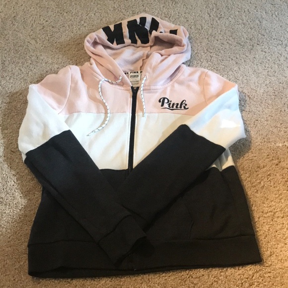 PINK Victoria's Secret Tops - Victoria’s Secret PINK color block zip up hoodie